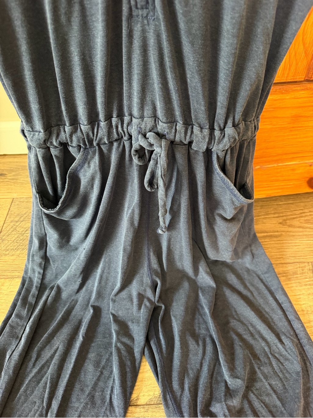 Imbodhi Navy Blue Hooded Short Sleeve Jumpsuit Romper Size Small — image 4 of 8